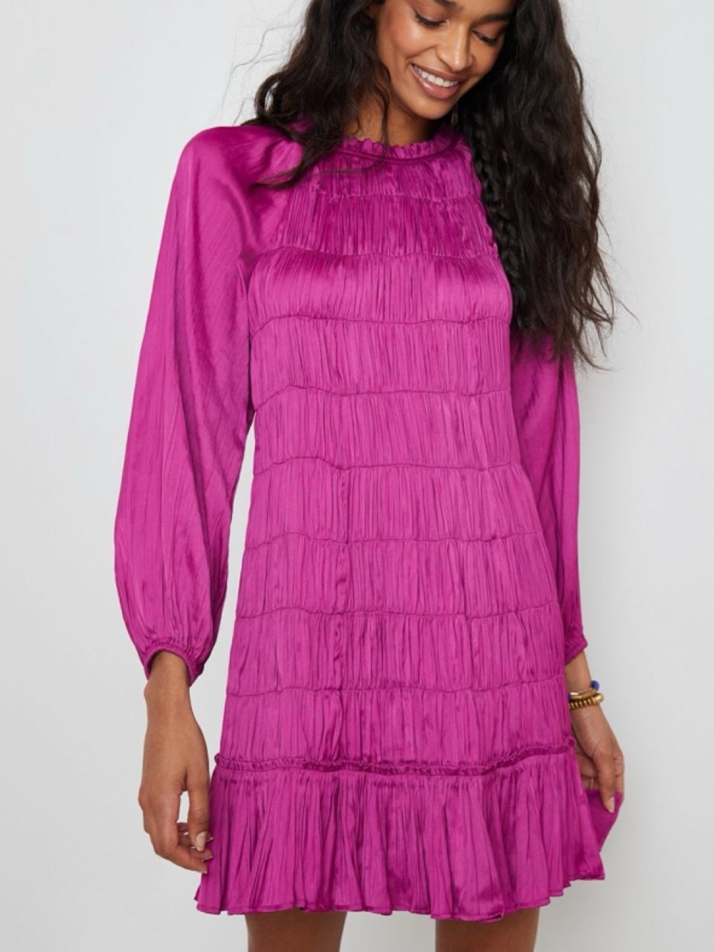Maeve Tasha Smocked Mini Dress